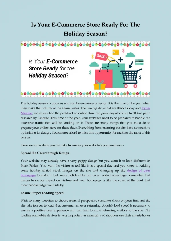 Is Your E-Commerce Store Ready For The Holiday Season?