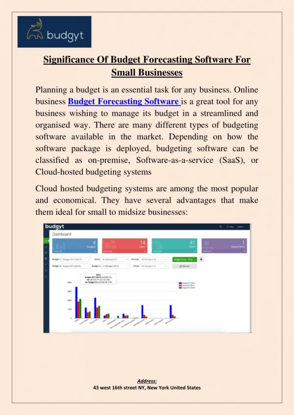 Significance Of Budget Forecasting Software For Small Businesses