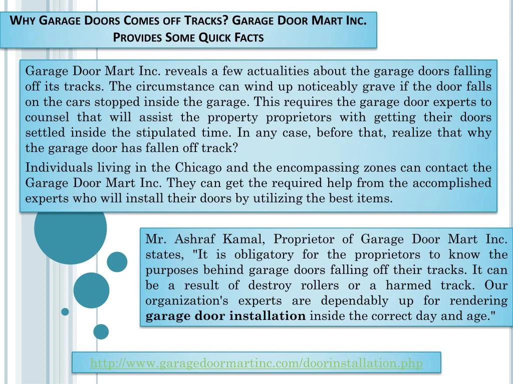 why garage doors comes off tracks garage door mart inc provides some quick facts