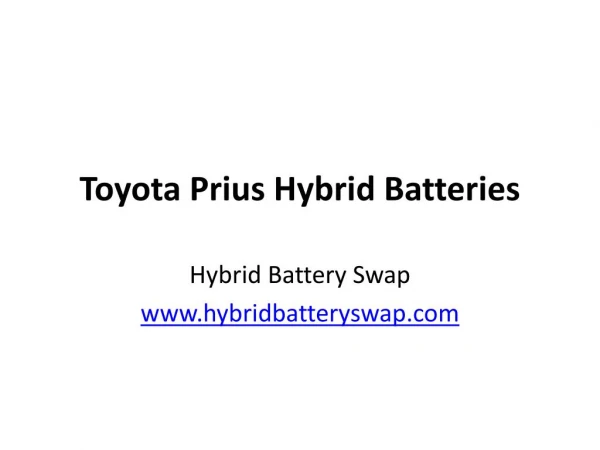 2nd Generation Toyota Prius' Battery
