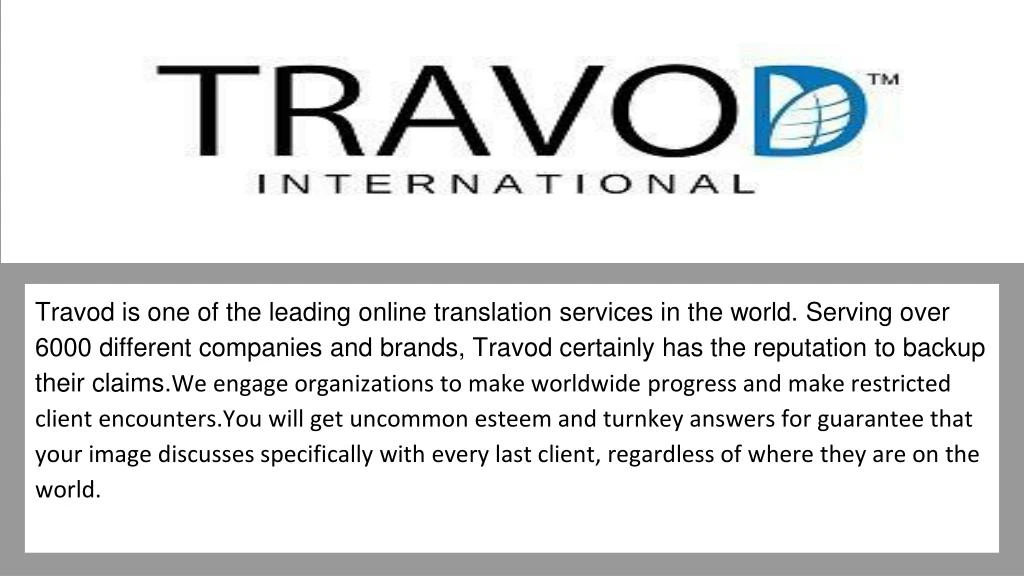 travod is one of the leading online translation