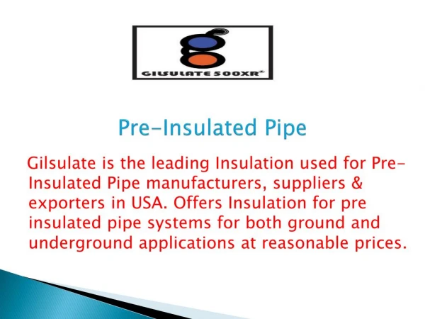 Pre-Insulated Pipe