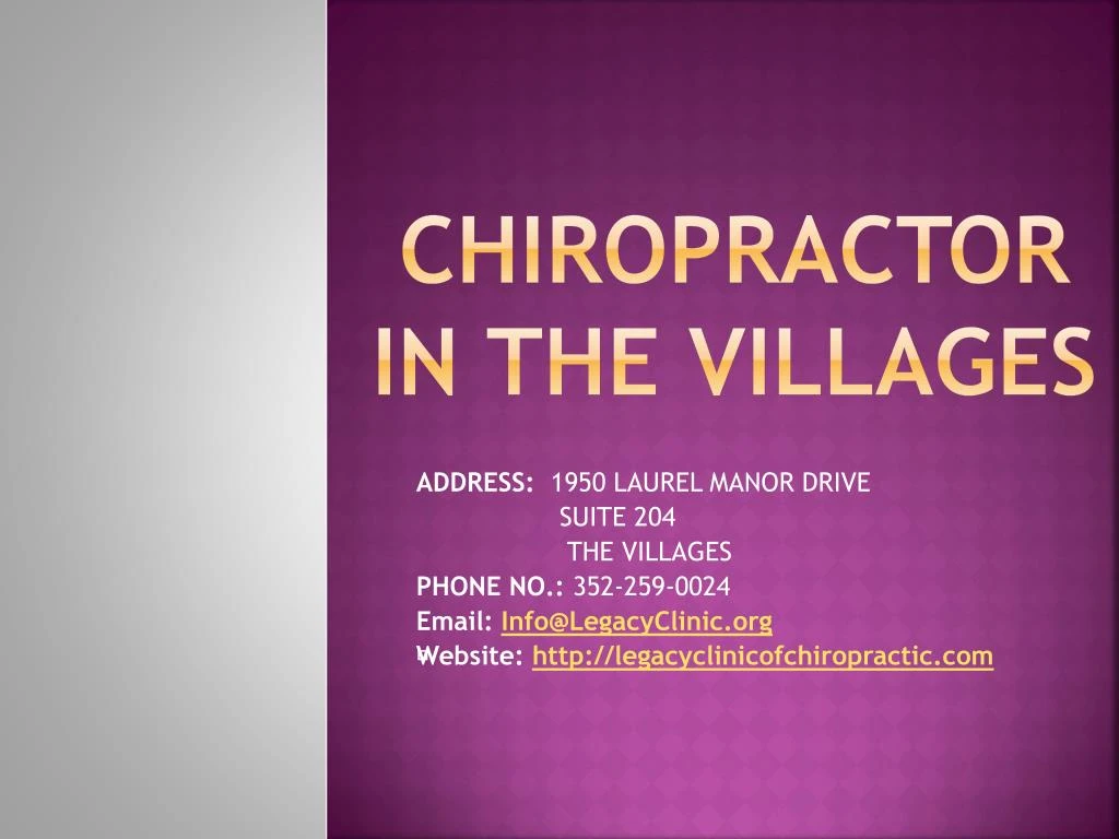 chiropractor in the villages