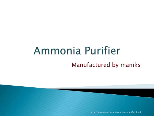 High Quality Ammonia purifier for Refrigeration Plants | Maniks