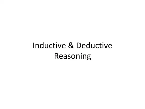 Inductive Deductive Reasoning
