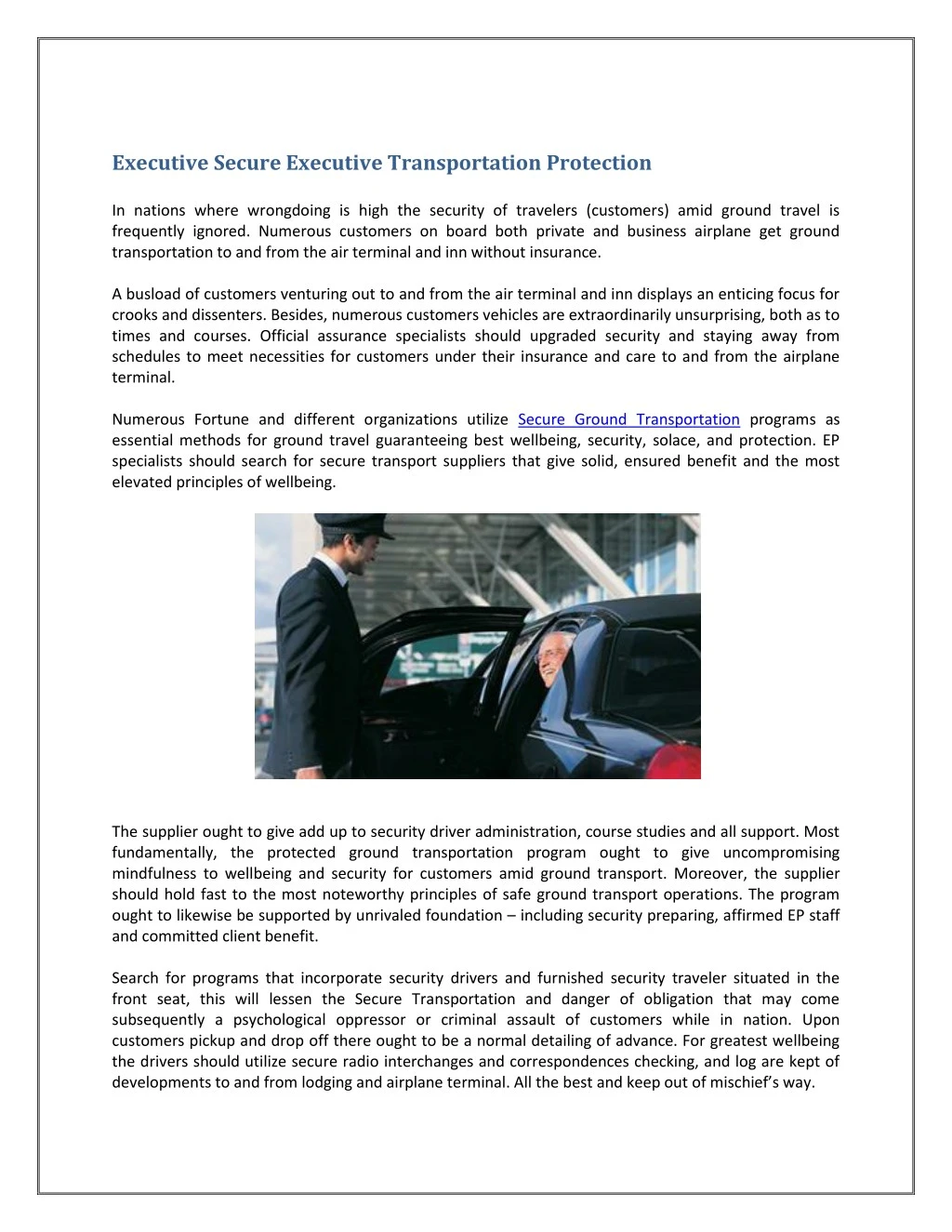 executive secure executive transportation