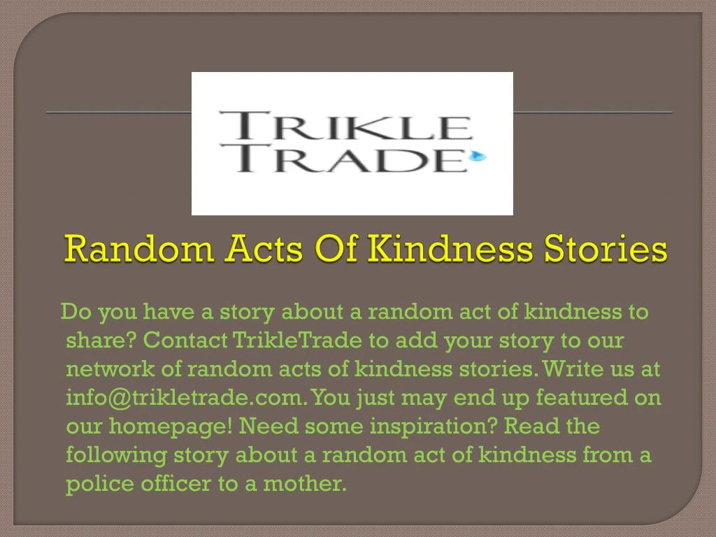 random acts of kindness stories