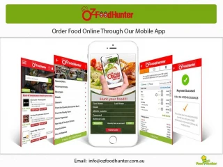 Order Food Online through Ozfoodhunter mobile app - slide 1