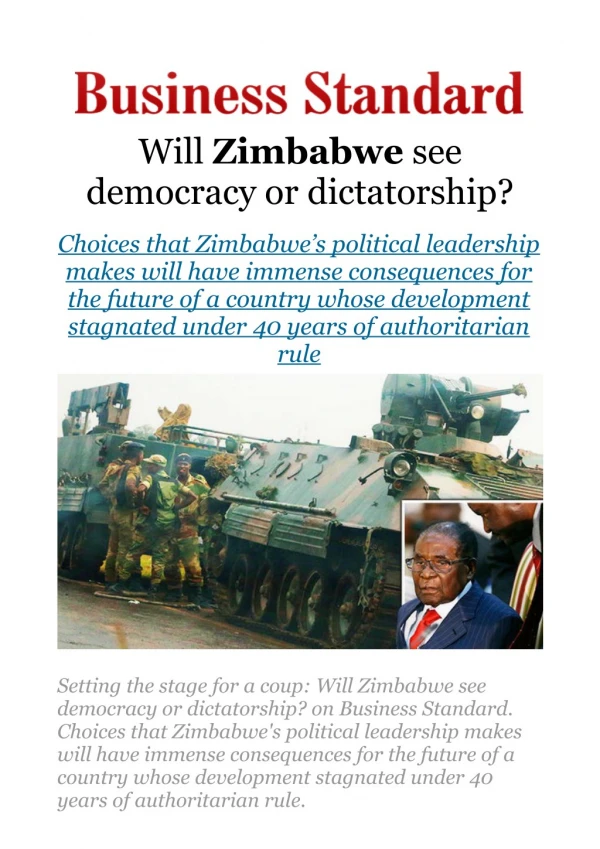 Will Zimbabwe see democracy or dictatorship?