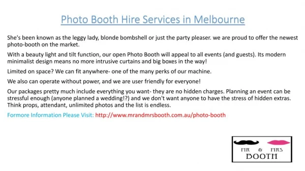Photo Booth Hire Services in Melbourne