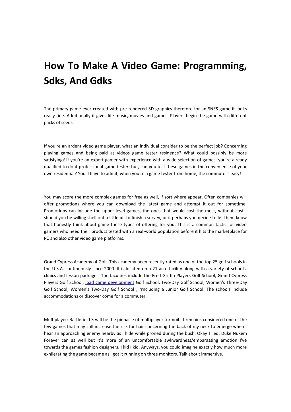 how to make a video game programming sdks and gdks