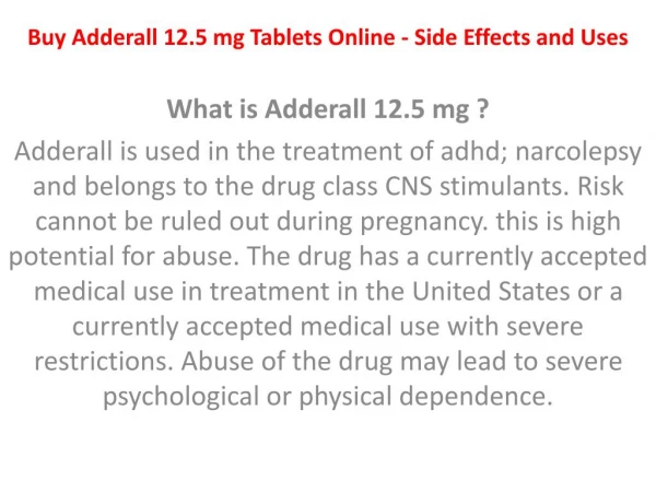 Buy Cheap Price Adderall 12.5mg Capsules from NoRXonlineProducts