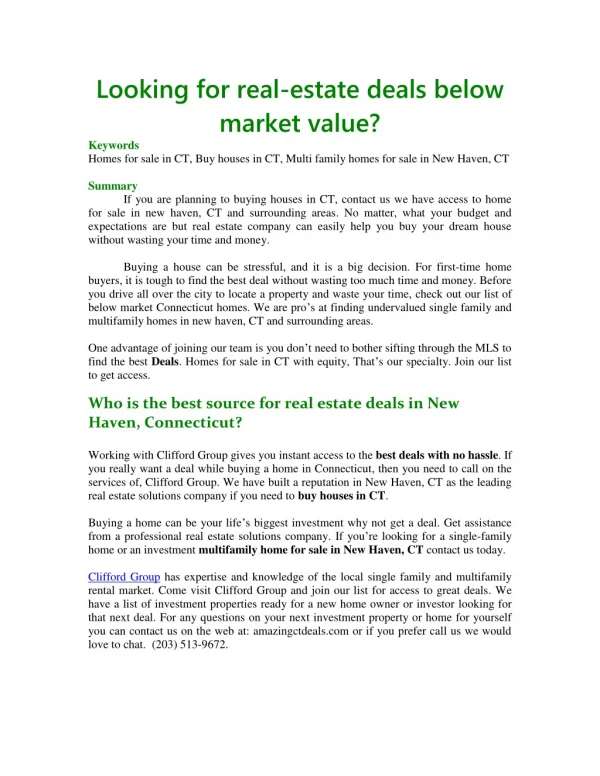Looking for real-estate deals below market value?