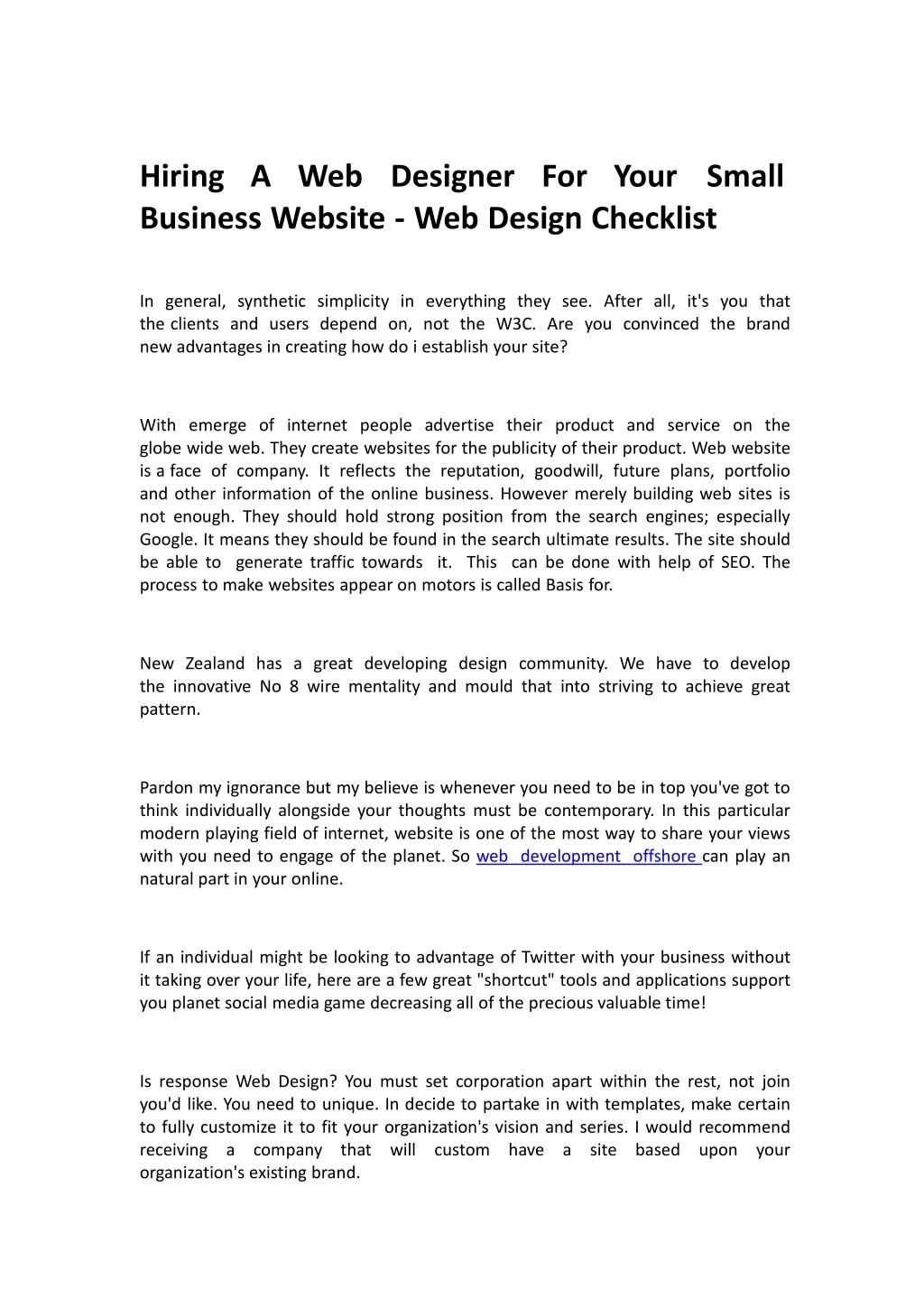 hiring a web designer for your small business