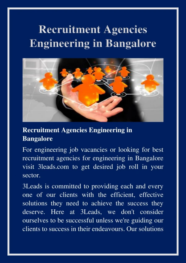 Recruitment Agencies Engineering In Bangalore