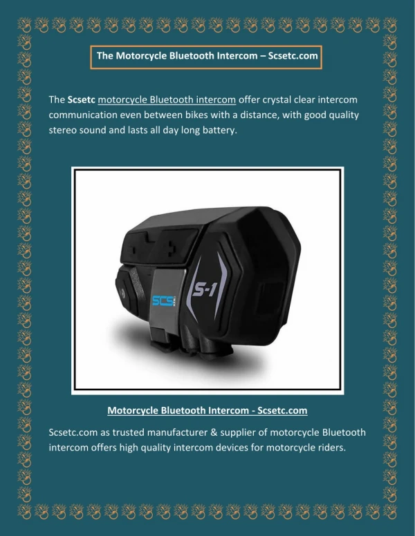 The Motorcycle Bluetooth Intercom – Scsetc.com