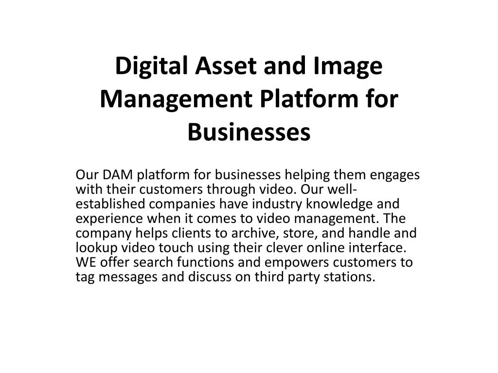 digital asset and image management platform for businesses