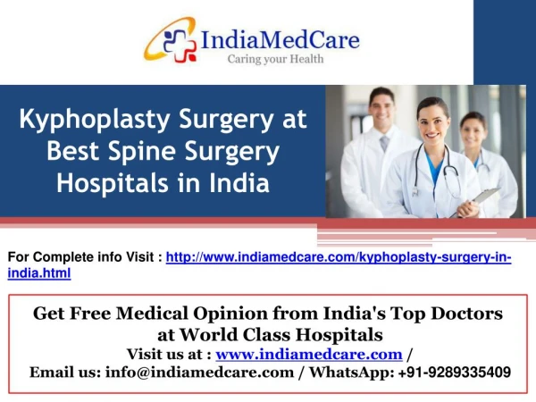 Kyphoplasty Surgery in India