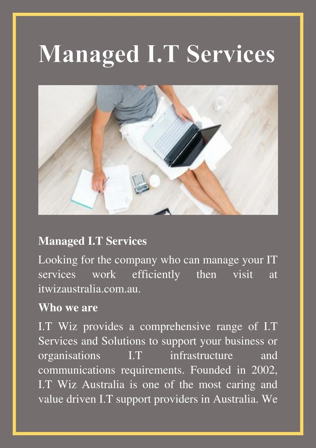 managed i t services looking for the company