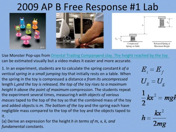 2009 AP B Free Response 1 Lab
