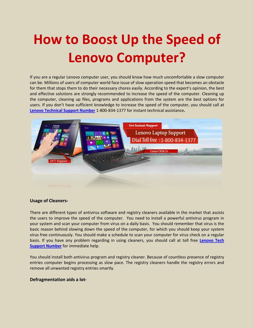 how to boost up the speed of lenovo computer