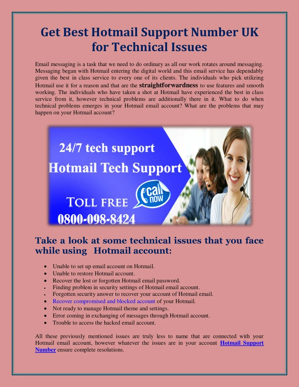 get best hotmail support number uk for technical