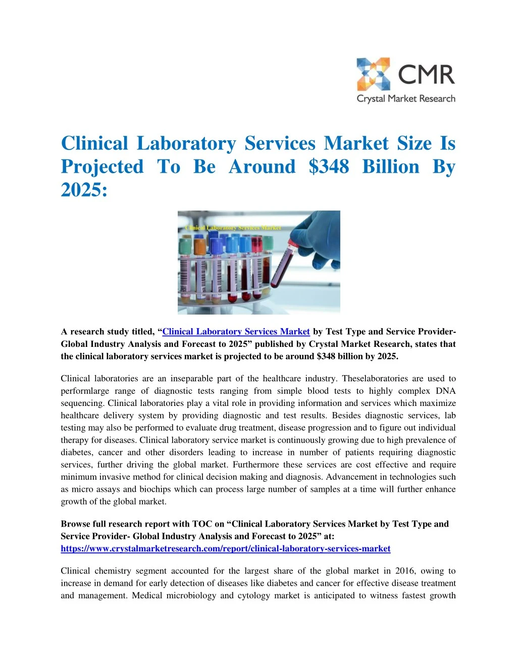 clinical laboratory services market size