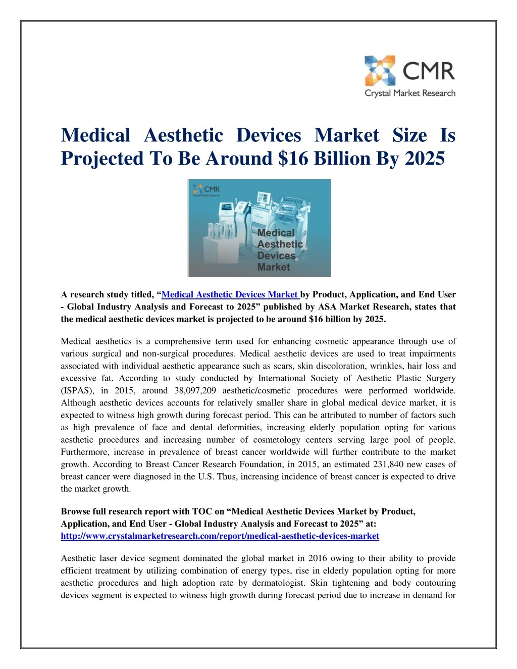 medical aesthetic devices market size