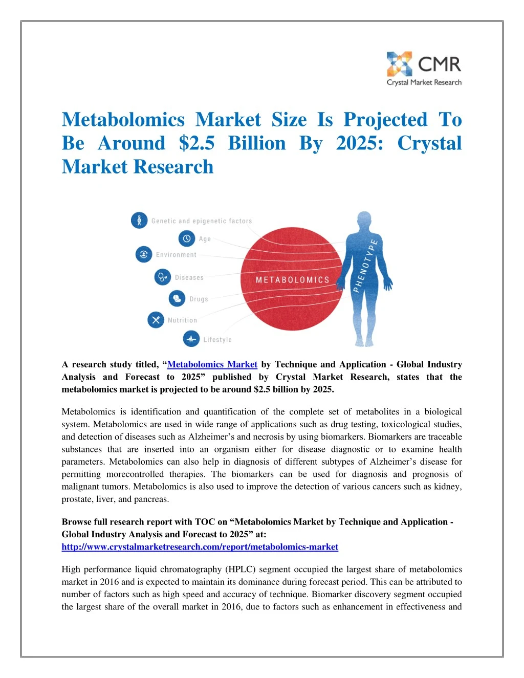 metabolomics market size is projected