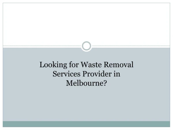 Waste Removal Melbourne