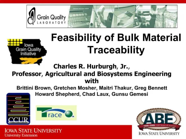 Feasibility of Bulk Material Traceability