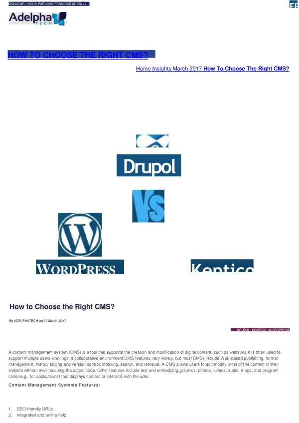 How to Choose the Right CMS?