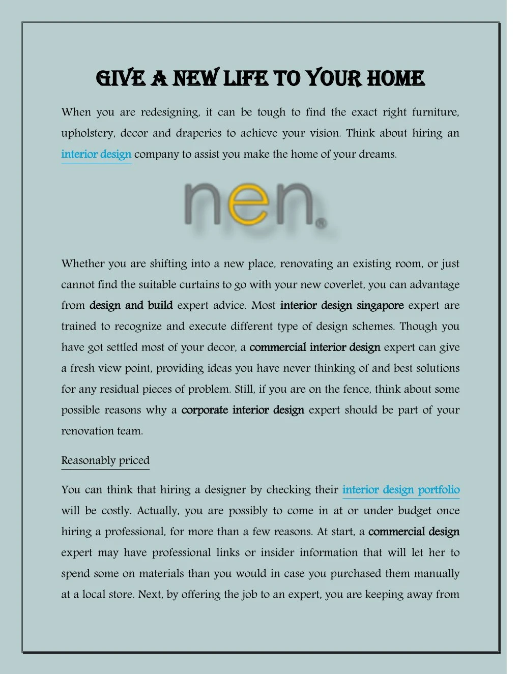 give a new life to your home give a new life