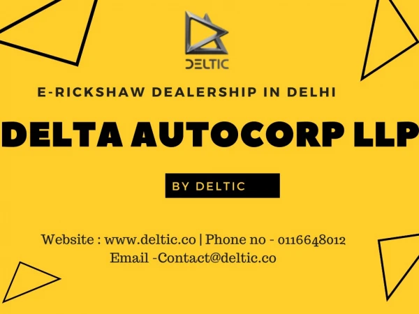 E rickshaw manufacturer in Delhi| Delta Autocorp LLP