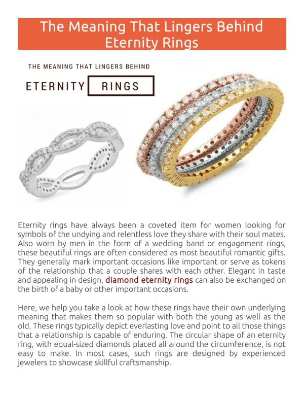 The Meaning That Lingers Behind Eternity Rings