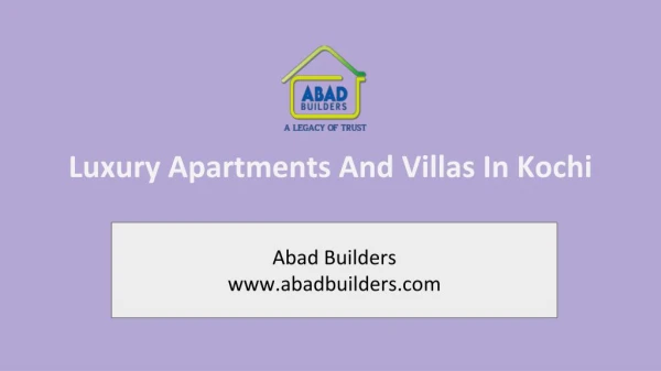 Luxury Apartments and Villas in Kochi