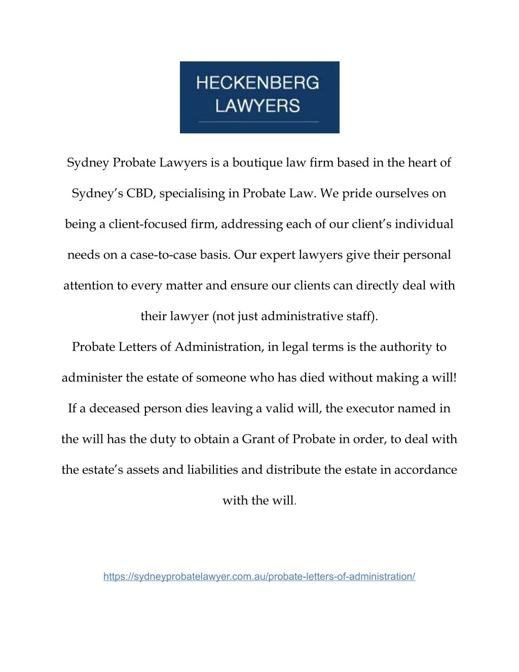 sydney probate lawyers is a boutique law firm