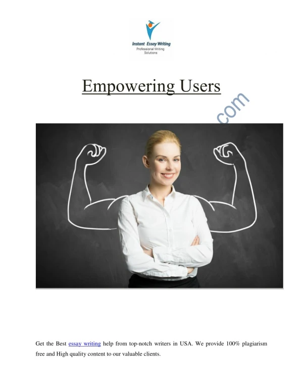 Sample on User Empowerment in Health & Social Care Organization