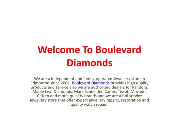 Boulevard Diamonds Edmonton