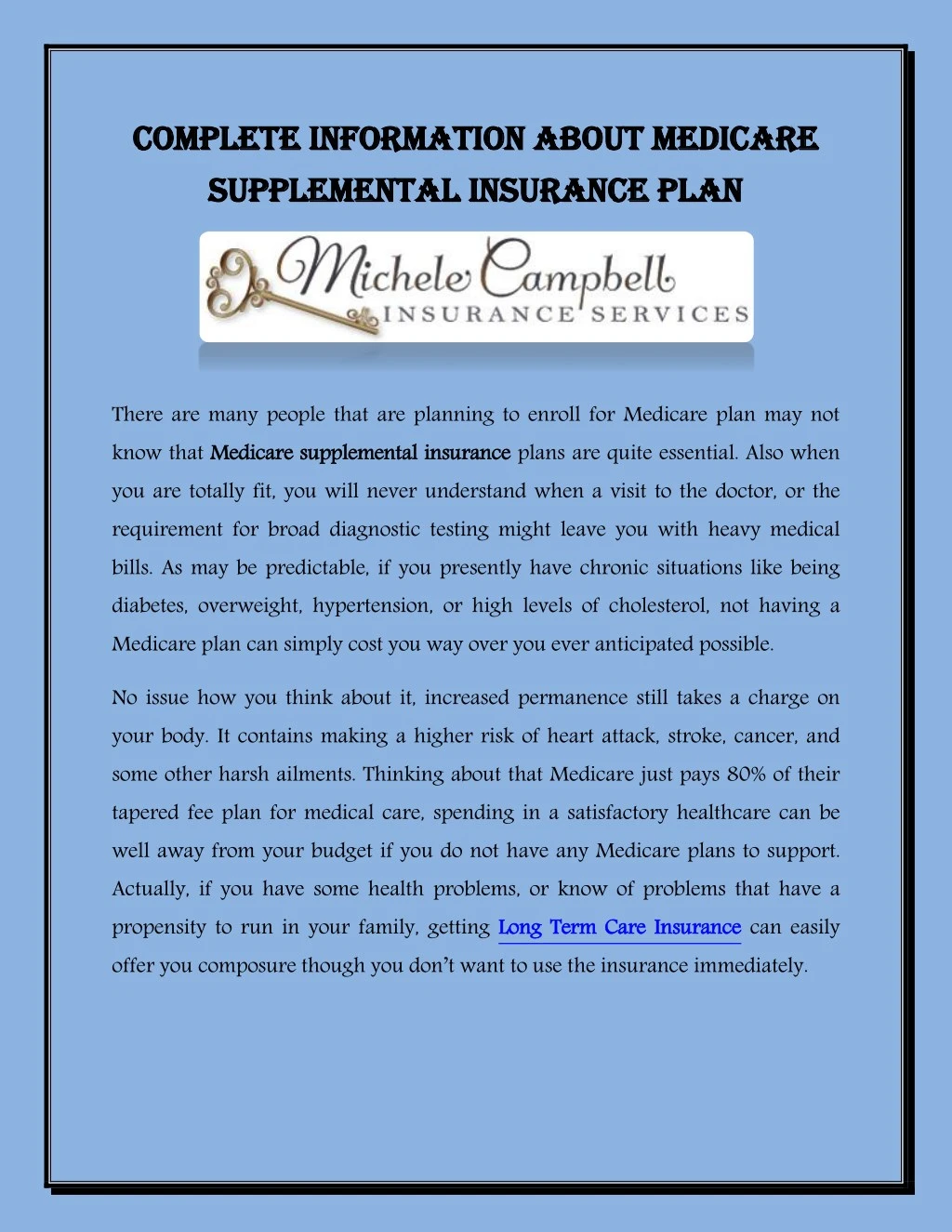 complete information about medicare complete