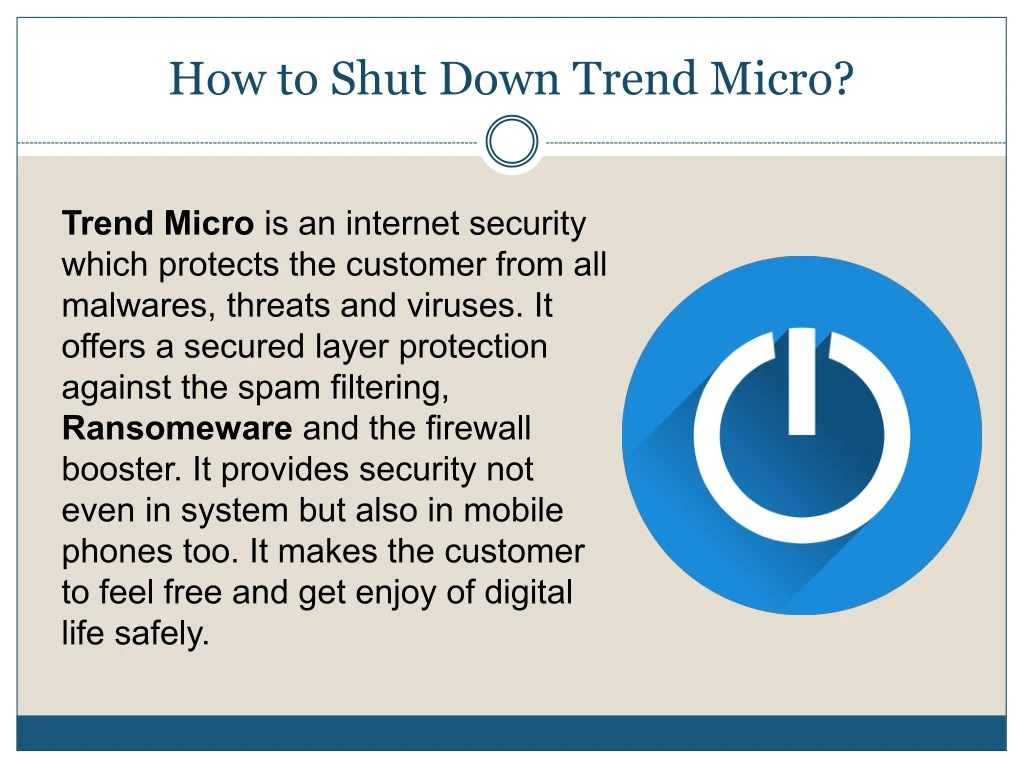 how to shut down trend micro