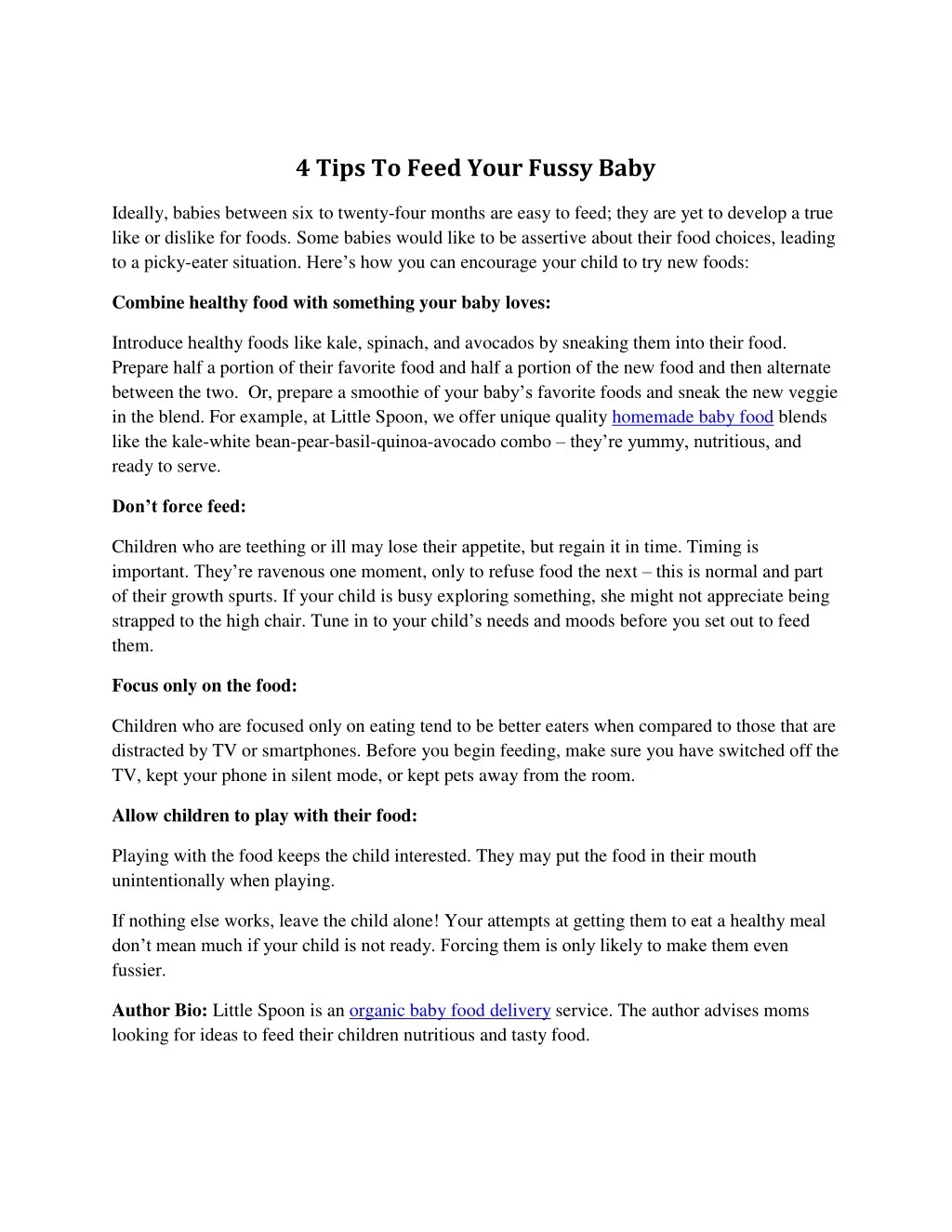 4 tips to feed your fussy baby