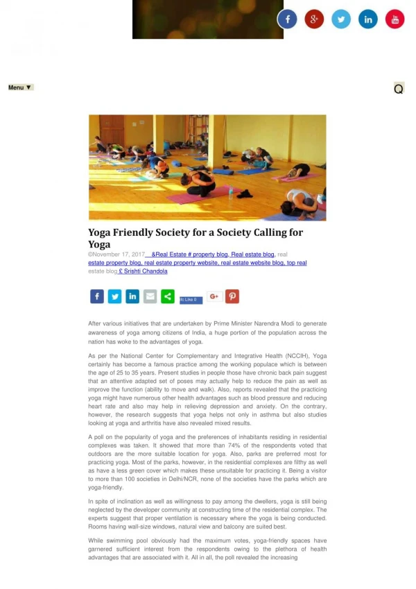 Yoga Friendly Society for a Society Calling for Yoga