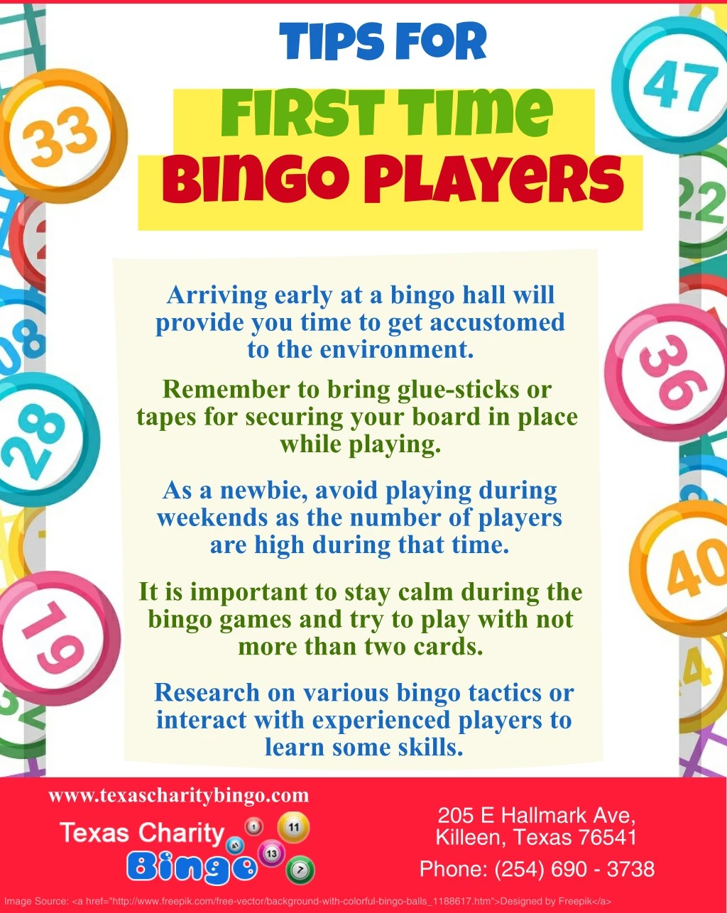 tips for first time bingo players