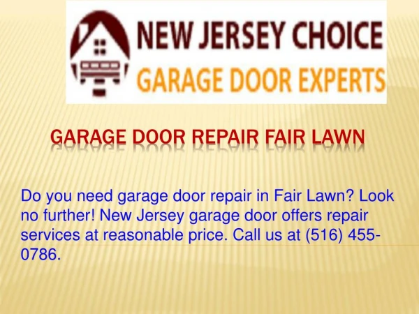 Garage Door Repair Fair Lawn