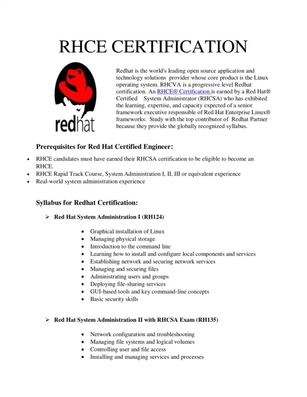 RHCE CERTIFICATION