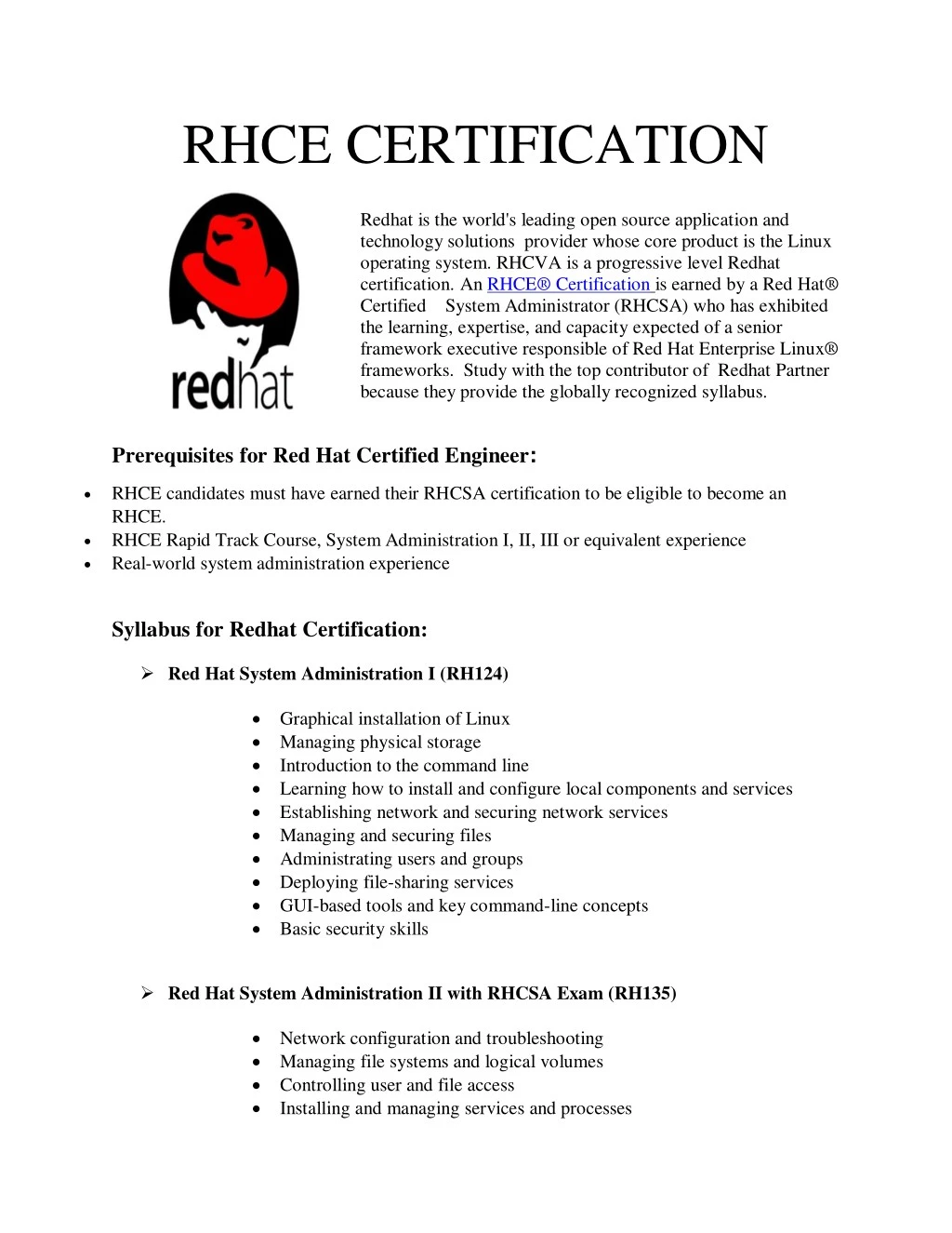 rhce certification redhat is the world s leading