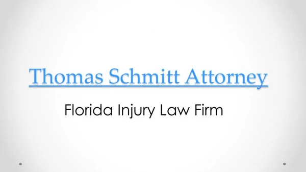 About Florida Injury Firm and Thomas Schmitt Attorney