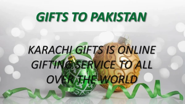 Gifts to Pakistan