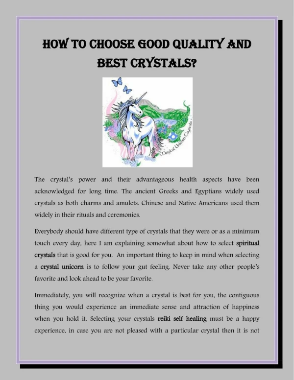 How to Choose Good Quality and Best Crystals